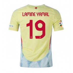 Spanien Lamine Yamal #19 Bortatröja EM 2024 Kortärmad